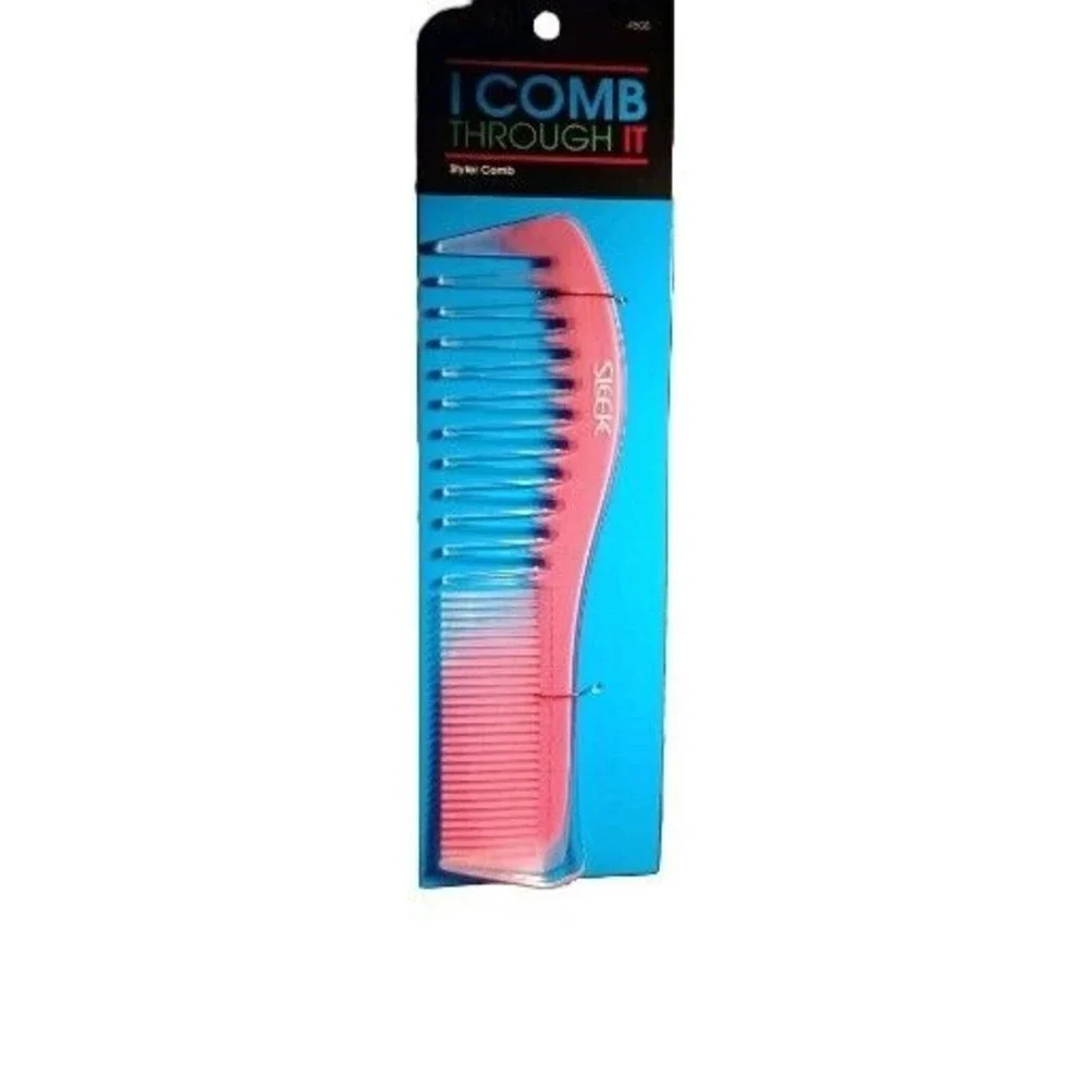 Firstlone Sleek - I Comb Through It HairStyler comb, Pink Thick/Medium/Fine 7.5